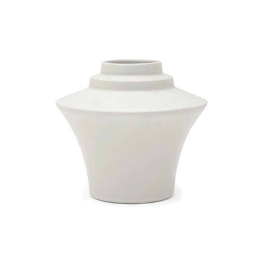 White Porcelain Flared Stepped Vase