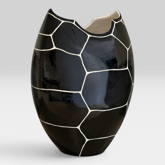 Oversize Black and White Porcelain Vase