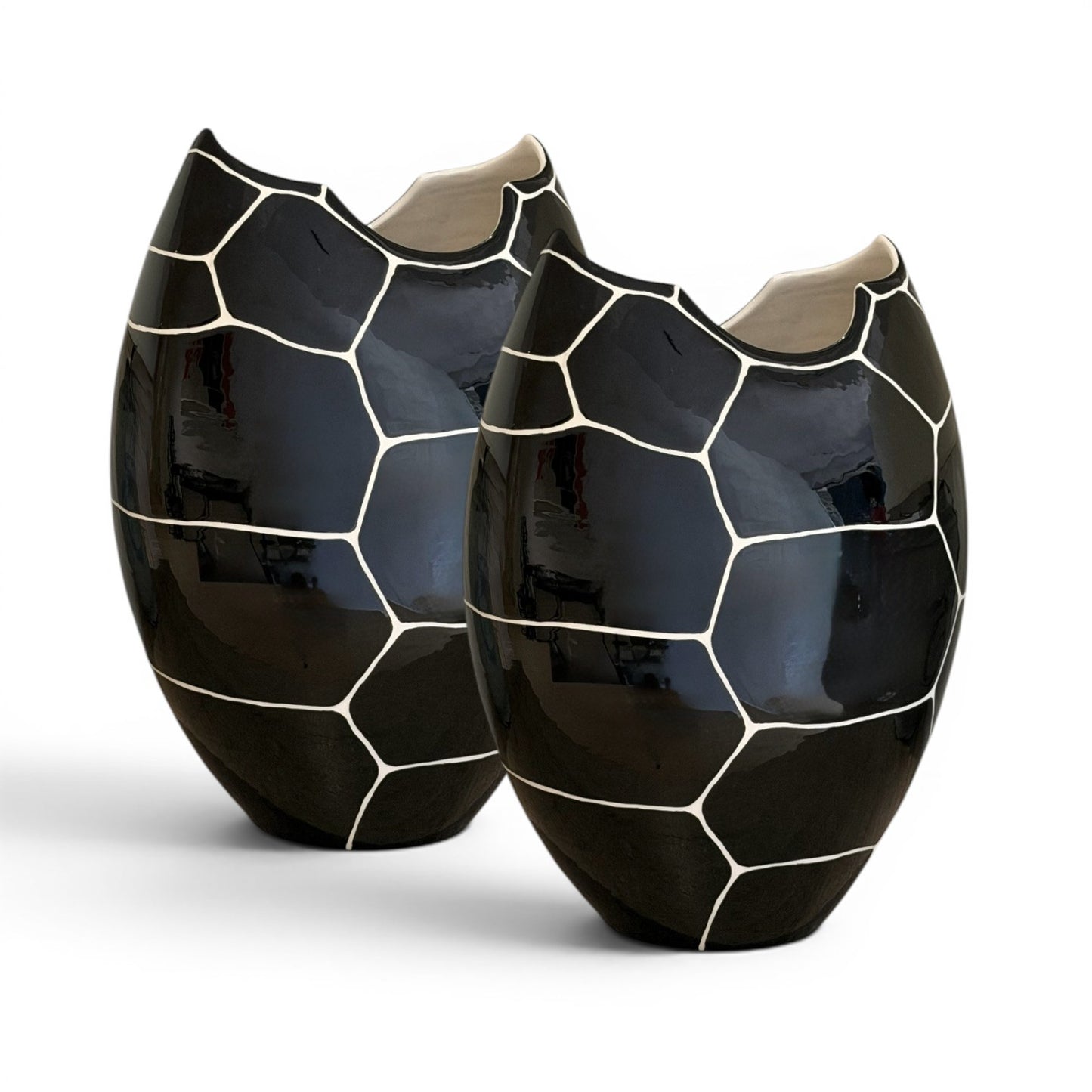 Oversize Black and White Porcelain Vase