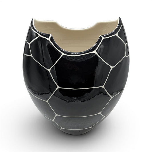 Oversize Black and White Porcelain Vase