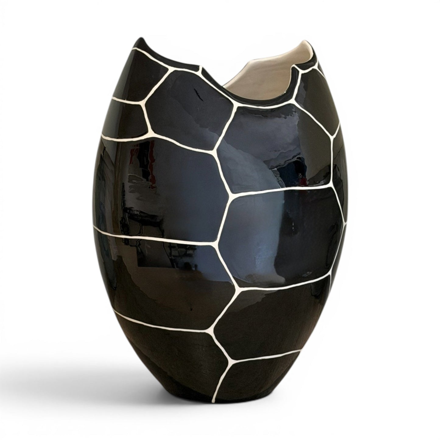 Oversize Black and White Porcelain Vase