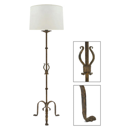 Vintage Gilt Iron Standing Lamp