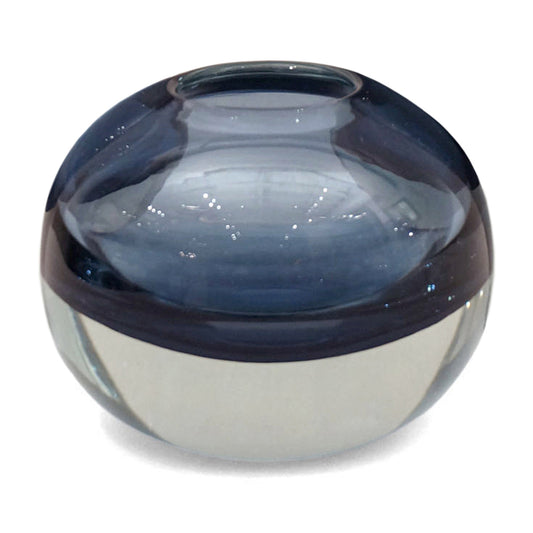 Circular Blue Glass Vase