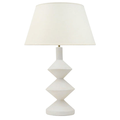 French Contemporary Geometric Stacked Plaster Table Lamp