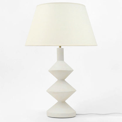 French Contemporary Geometric Stacked Plaster Table Lamp