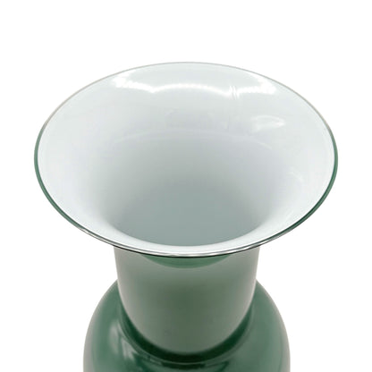 Green Murano Glass Trumpet Vase