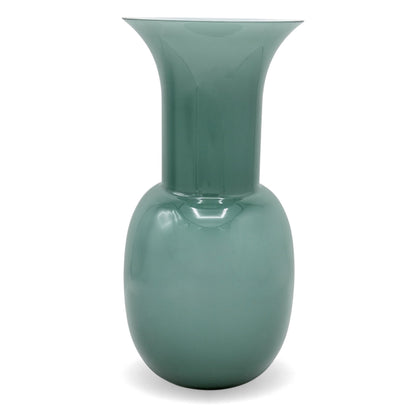 Green Murano Glass Trumpet Vase