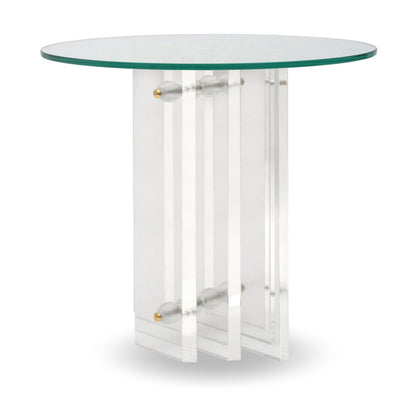 Lucite and Glass Side Table