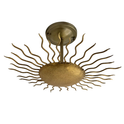 Petite Gilt Iron Sunburst Light