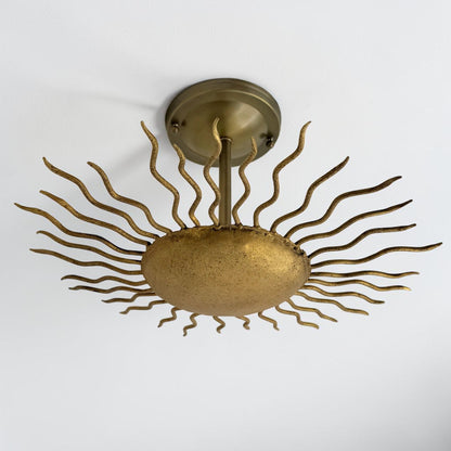 Petite Gilt Iron Sunburst Light