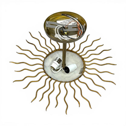 Petite Gilt Iron Sunburst Light