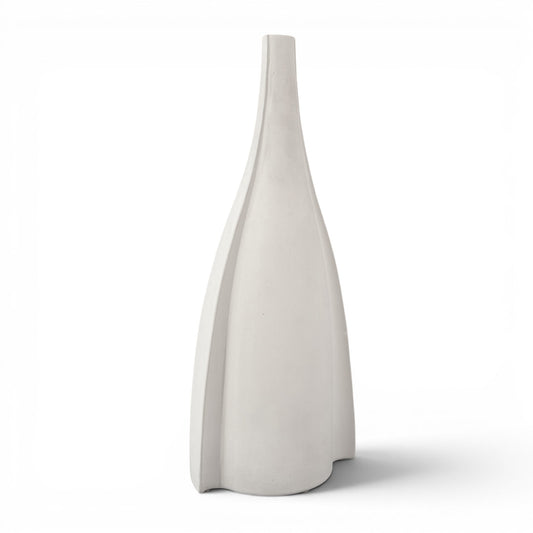 Shaped White Plaster Vase
