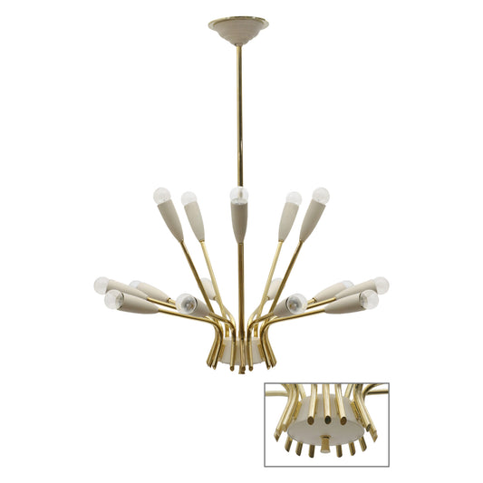 Fifteen light Brass Chandelier