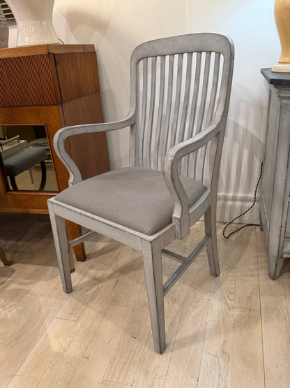 Pair of Gray Painted Wood Chairs