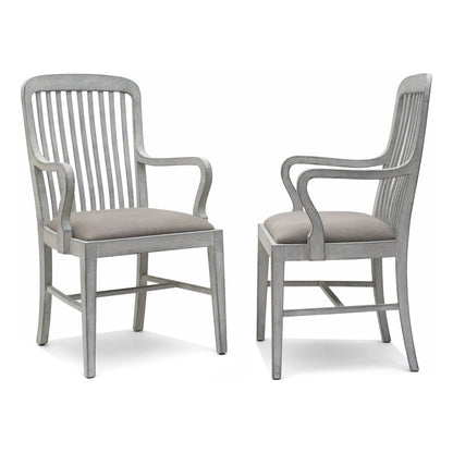 Pair of Gray Painted Wood Chairs