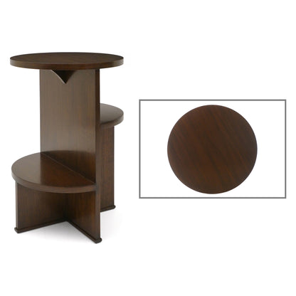 Circular Walnut Asymmetrical Table