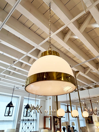 Glass and Brass Pendant Light