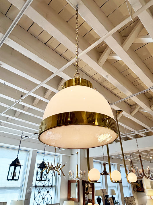 Glass and Brass Pendant Light