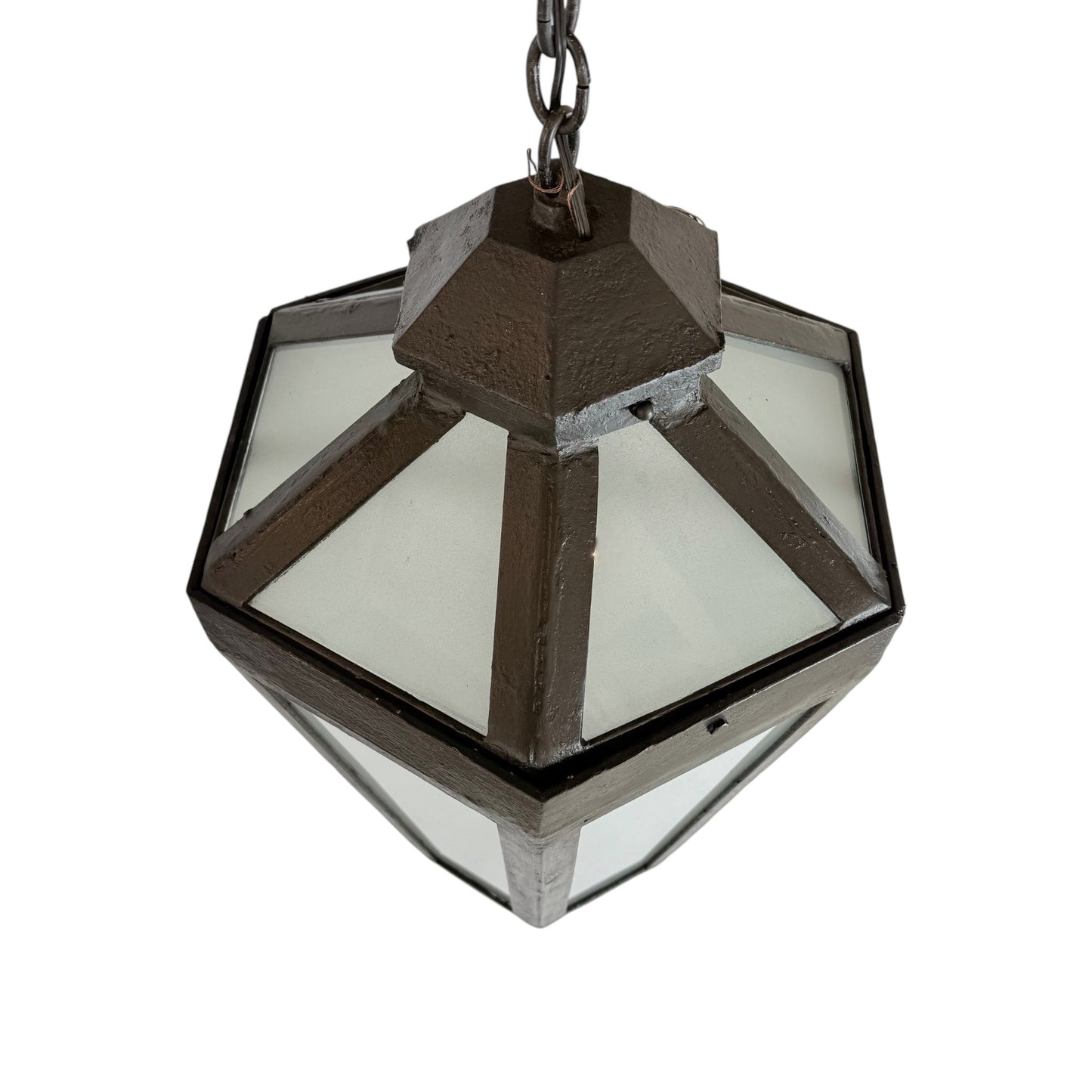 Large French Hexagonal Iron Lantern