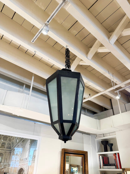 Large French Hexagonal Iron Lantern