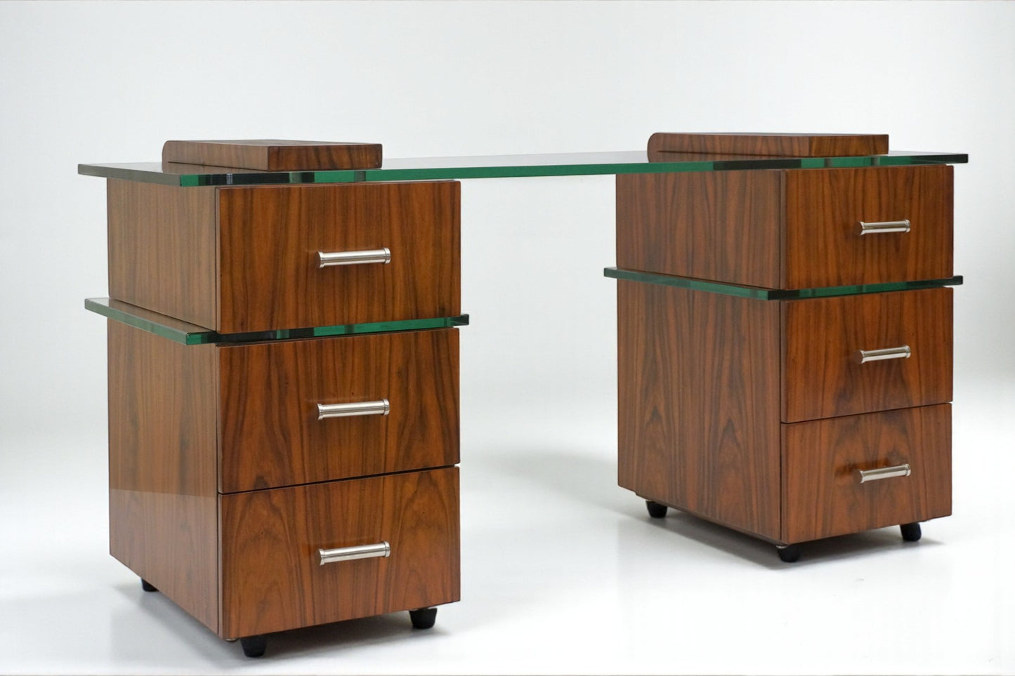 Rosewood and Glass Desk