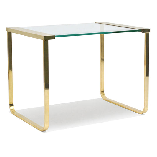 Brass and Glass End Table by Sergio Mazza
