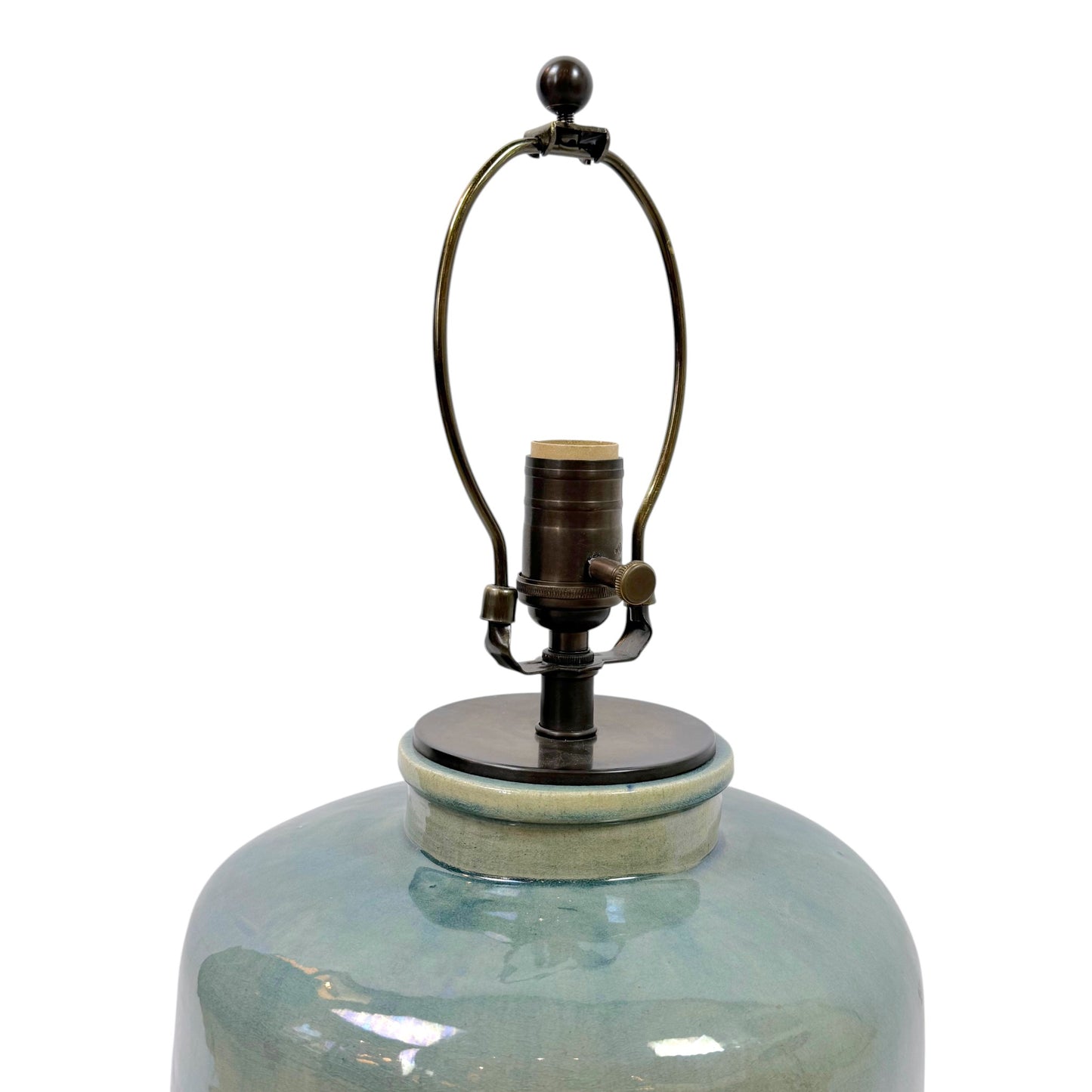 Iridescent Blue-Green Ceramic Lamp