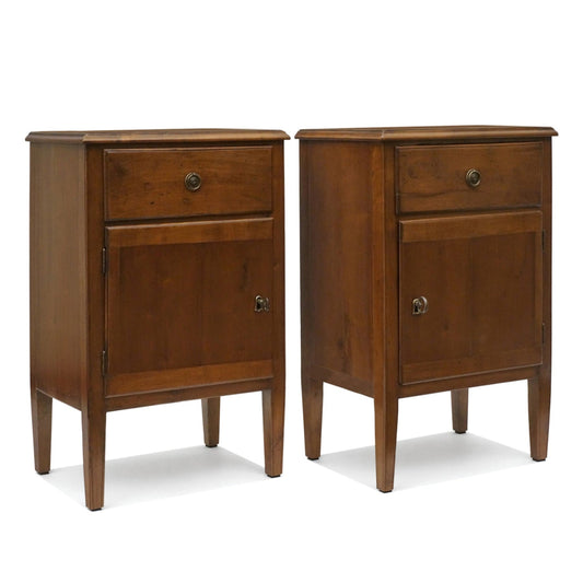 Pair of Walnut Bedside Cabinets