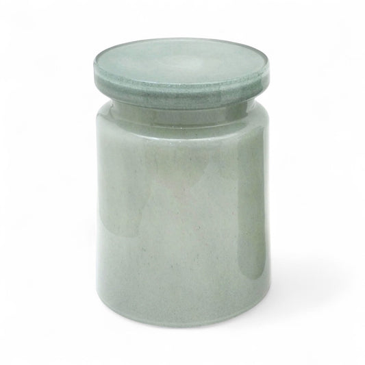 Gray Green Molded Glass Stool