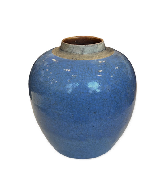 Small Blue Stoneware Vase