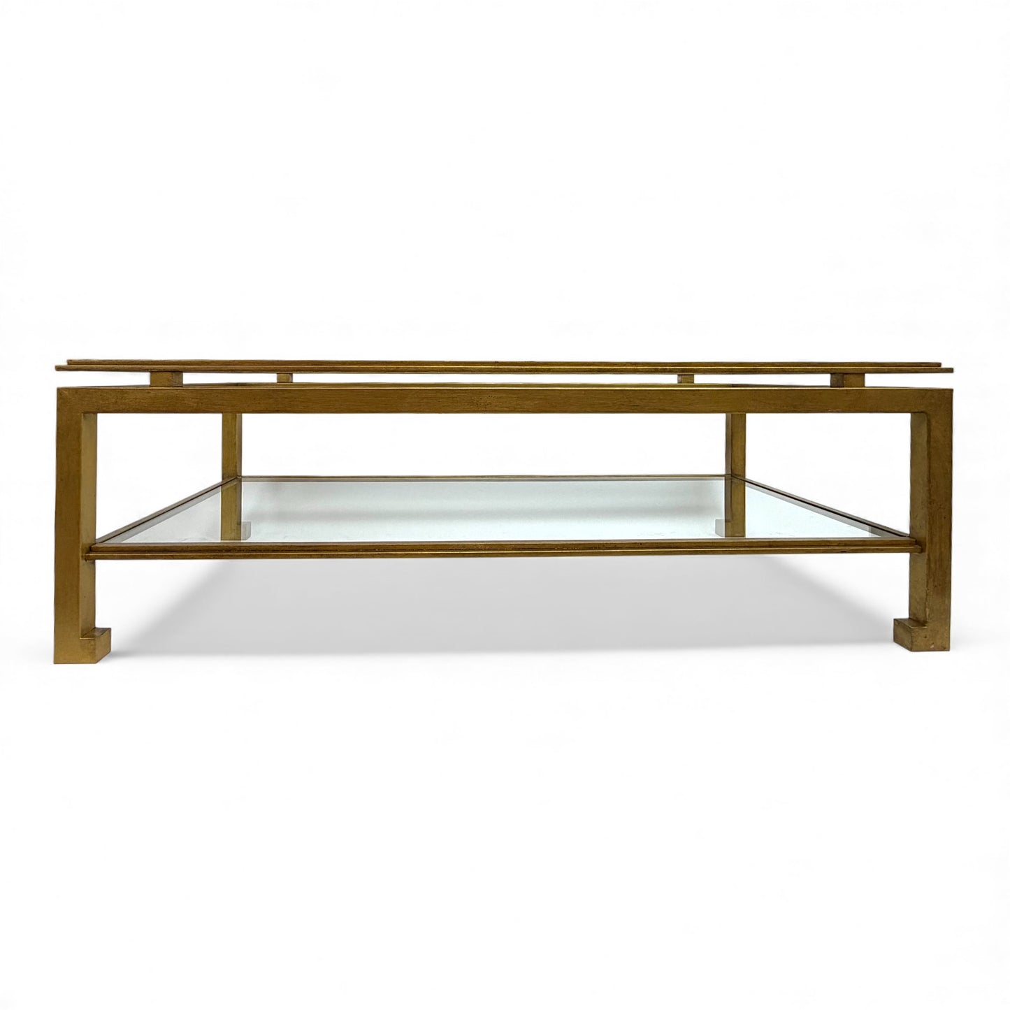 French Mid Century Gilt Iron Coffee Table by Ramsay