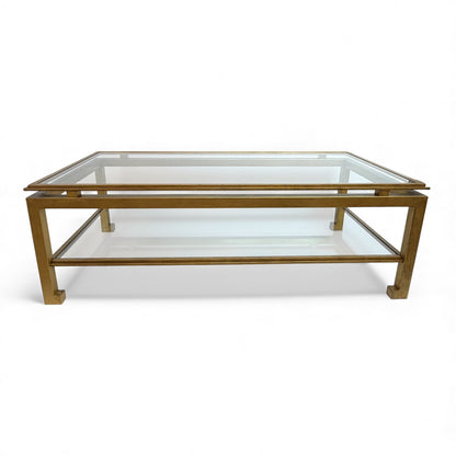 French Mid Century Gilt Iron Coffee Table by Ramsay