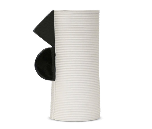 White Porcelain Corrugated Vase