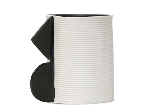 White Porcelain Corrugated Vase
