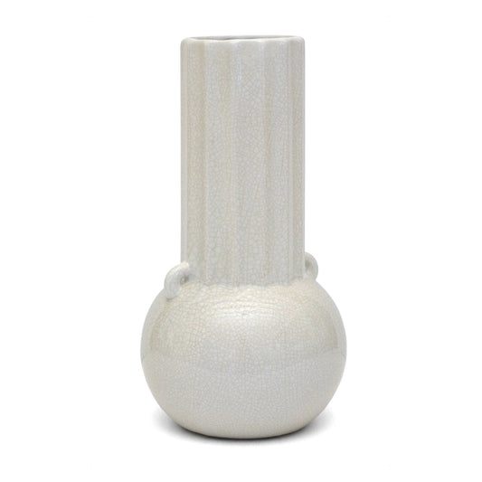 White Crackle Glazed Vase