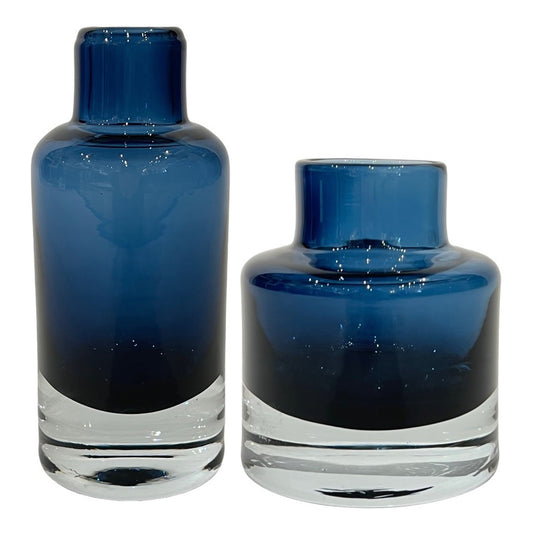 Dark Blue Glass Bottle Vases