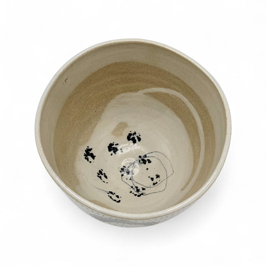 Handmade Stoneware Bowl in Abstract Motif