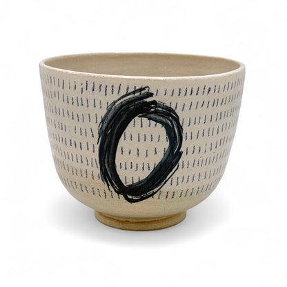 Handmade Stoneware Bowl in Abstract Motif