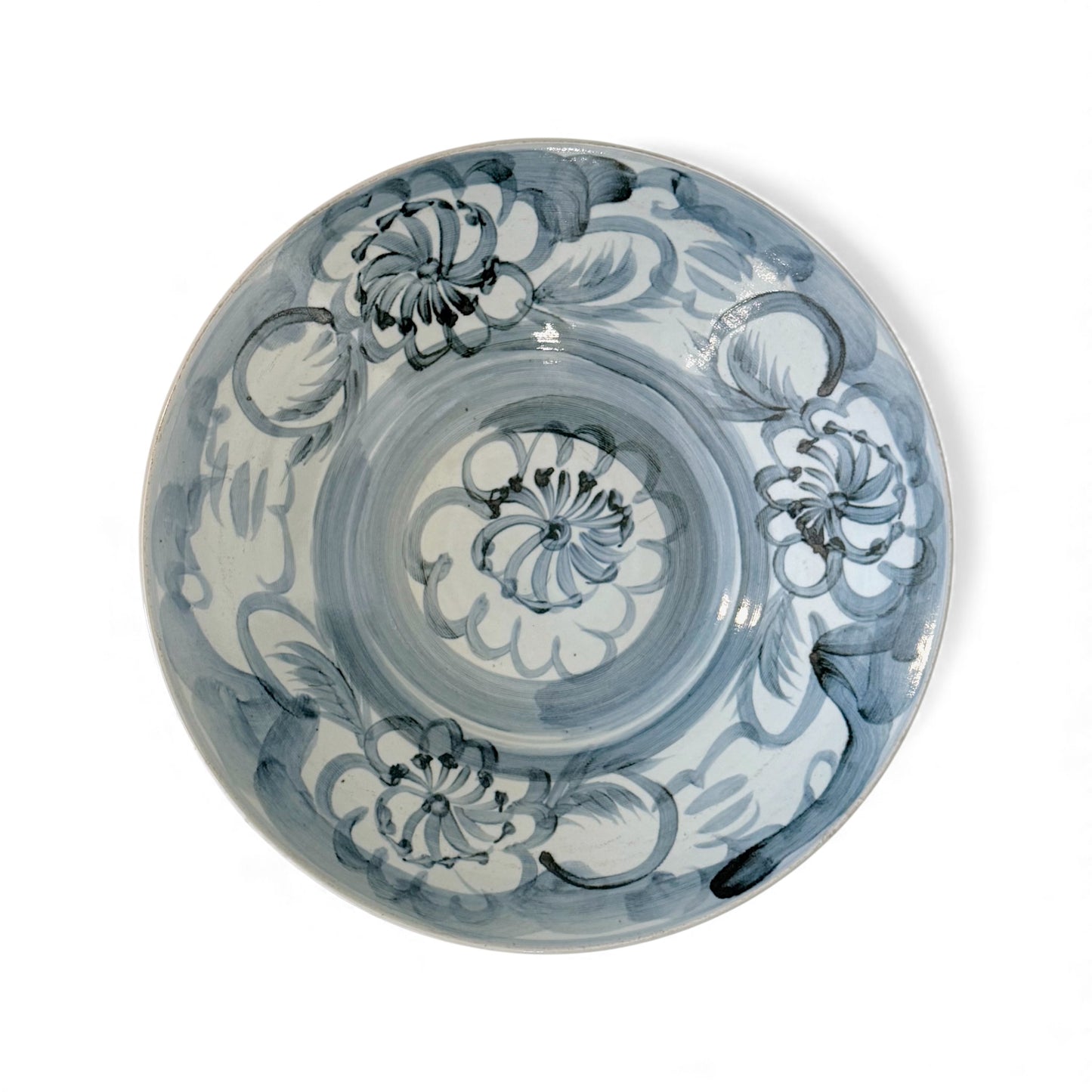 Large Blue and White Hand Painted Platter