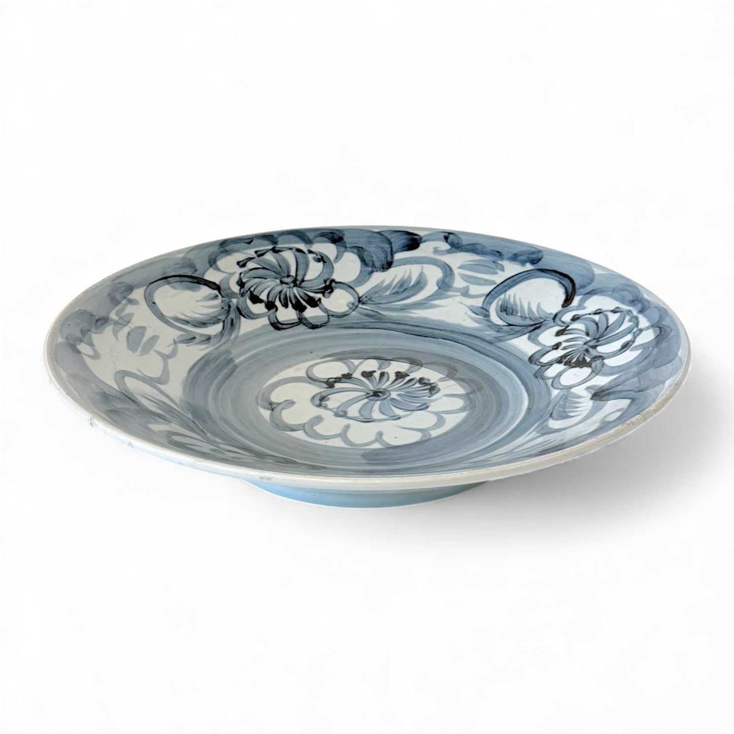 Large Blue and White Hand Painted Platter