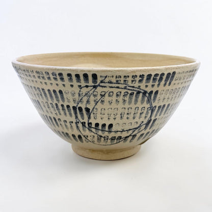 Stoneware Bowl in Abstract Motif