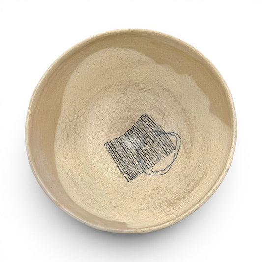 Stoneware Bowl in Abstract Motif