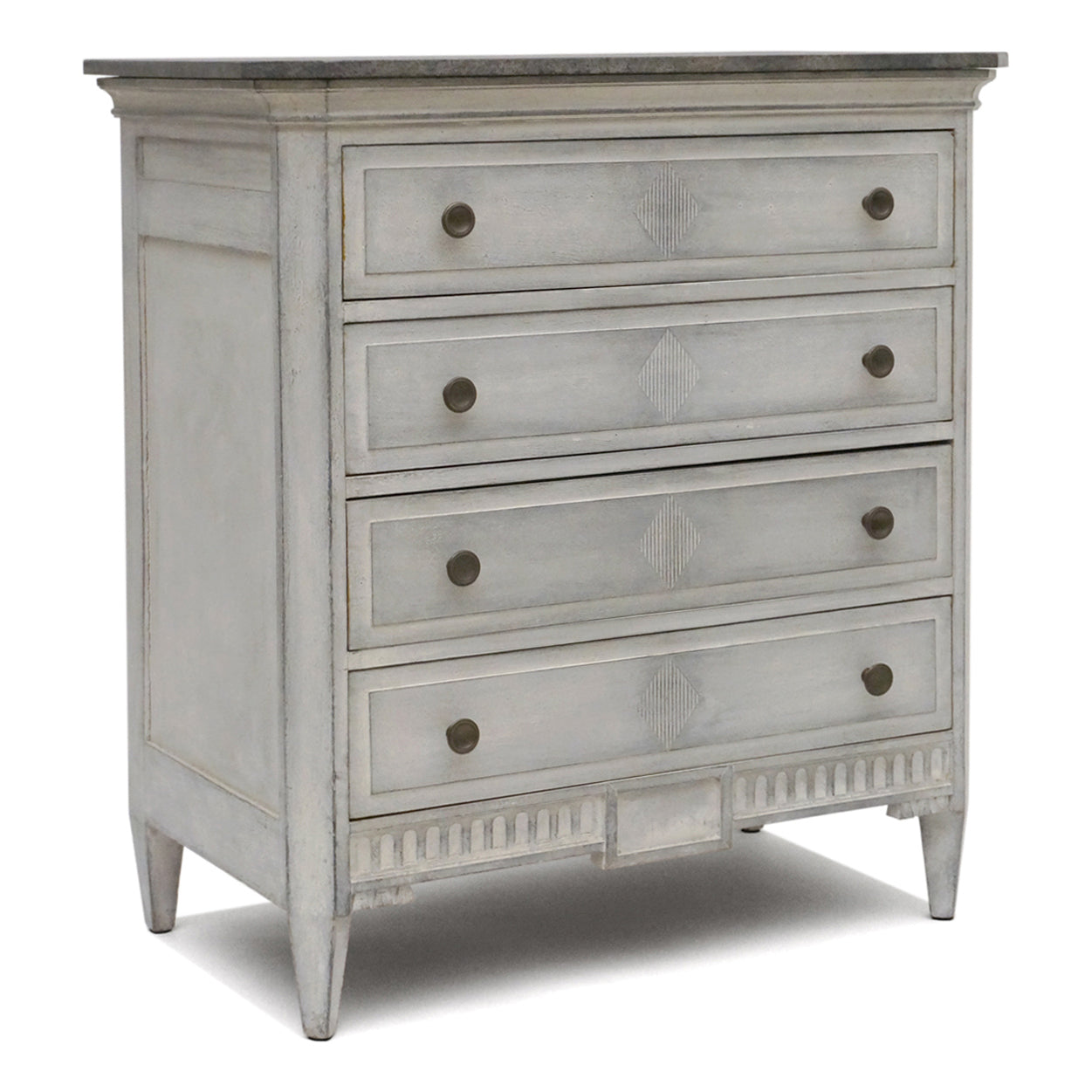 Four Drawer Blue Painted Commode