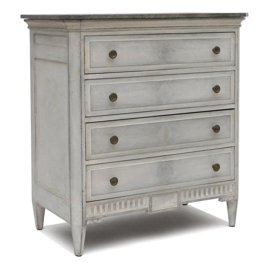Four Drawer Blue Painted Commode