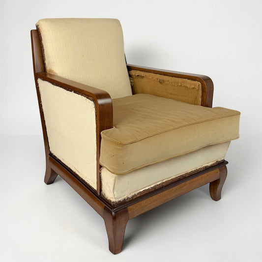 French Walnut Armchair, circa 1950