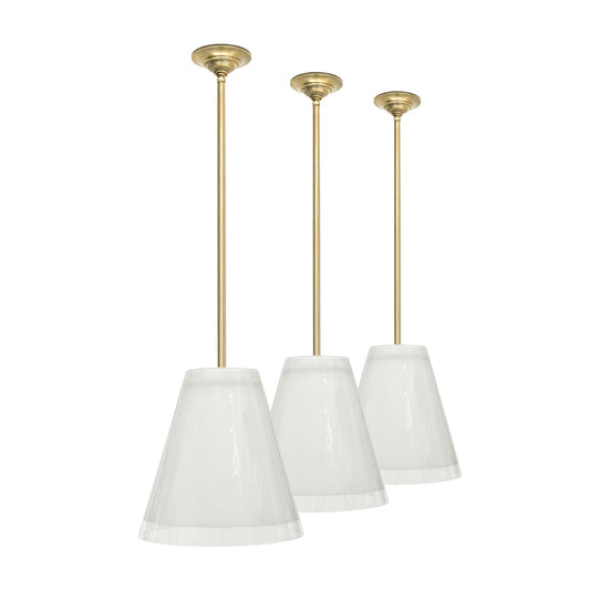 Set of Three Glass Pendant Lights