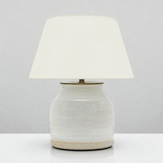 White Ironstone Table Lamp