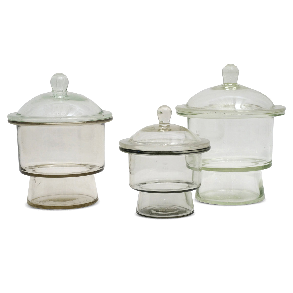 Set of Three Glass Apothecary Jars