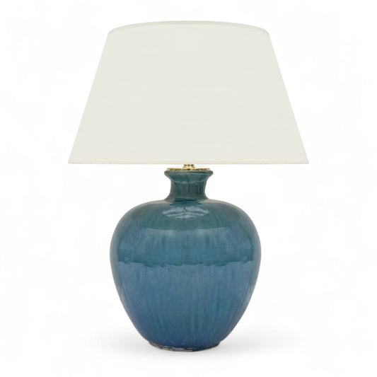 Blue Stoneware Table Lamp