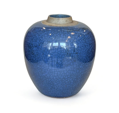 Medium Blue Stoneware Vase